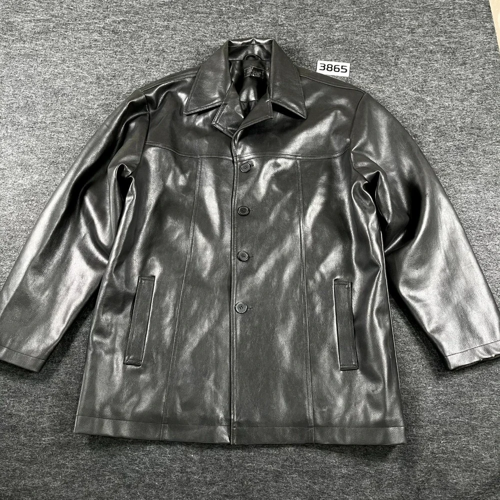 Whispering‎ Smith Jacket Mens Small Black Lined Button Front Racing Winter Wear